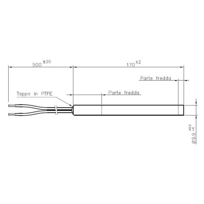 Resistência para salamandra a pellets MCZ, Palazzetti, Thermorossi, Edilkamin, Nordica Extraflame, Eva Calor, Klover e outros, comprimento total 170mm, 300W - Resistências para salamandrs a pellets