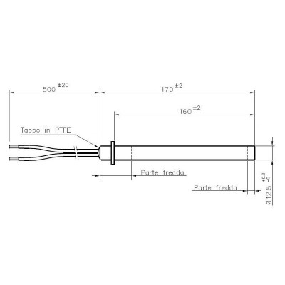 Resistência para salamandras a pellets Palazzetti, Cadel, Thermorossi, Olimpia Splendid, comprimento total 170mm, 350W - x2 - Peças de salamandra a pellets