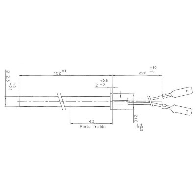 Resistência para salamandra a pellets Edilkamin, Thermorossi e outros, comprimento total 182mm, 350W - Resistências para salamandrs a pellets