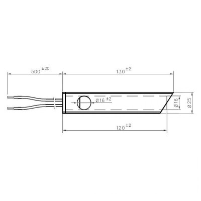 Resistência com tubo de canalização de ar para queimador de pellets Ferroli, Anselmo Cola e outros, comprimento total 120mm, 350W - Resistências para queimadores de pellets
