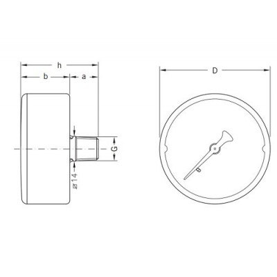 Axial manometer Cewal, Rear connection - Produtos para comparar