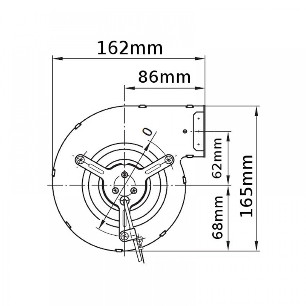 Ventilador centrífugo EBM para estufas de pellets Caminetti Montegrappa, Ecoteck, MCZ e outros, vazão 265 m³/h | Ventiladores e sopradores | Peças de salamandra a pellets |