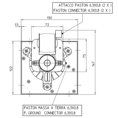 Ventilador tangencial Fergas para salamandras Cadel e outras com Ø80 mm, Caudal 305 m³/h - Fergas
