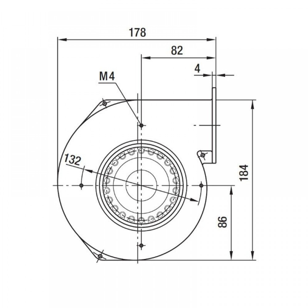 Ventilador centrífugo EBM para salamandras a pellets Clam, caudal 265 m³/h | Ventiladores e sopradores | Peças de salamandra a pellets |