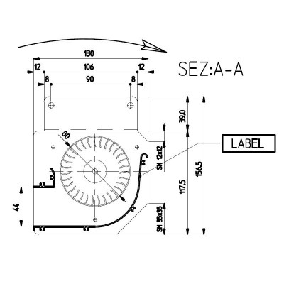 Ventilador tangencial para salamandras Edilkamin e outras com Ø80 mm, Caudal 485 m³/h - Fergas
