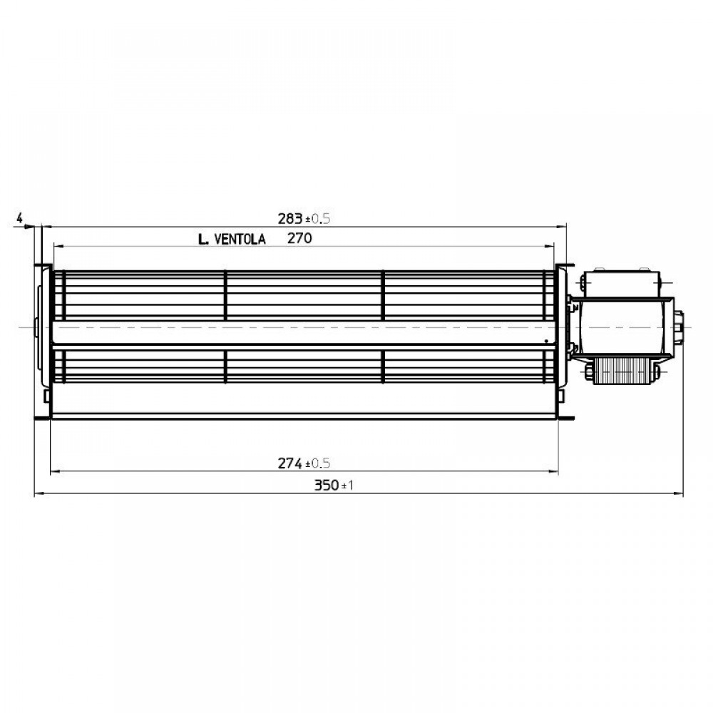 Ventilador tangencial Fergas para pellet Superior e outros com Ø60 mm, Vazão 200 m³/h | Ventiladores e sopradores | Peças de salamandra a pellets |