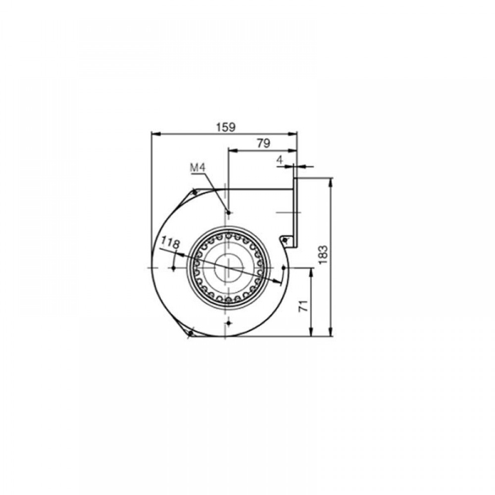Ventilador centrífugo EBM para salamandras a pellets, caudal 155 m³/h | Ventiladores e sopradores | Peças de salamandra a pellets |