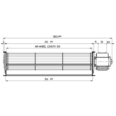 Ventilador tangencial Fergas para salamandras a pellets Anselmo Cola, Cadel, Ferroli, La Nordica e outras com Ø60 mm, Caudal 180 m³/h - Produtos para comparar