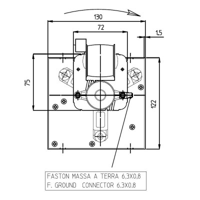 Ventilador tangencial para salamandras a pellets Eva Calor, Prisma e outros, com Ø80 mm, Caudal 251-302 m³/h - Fergas