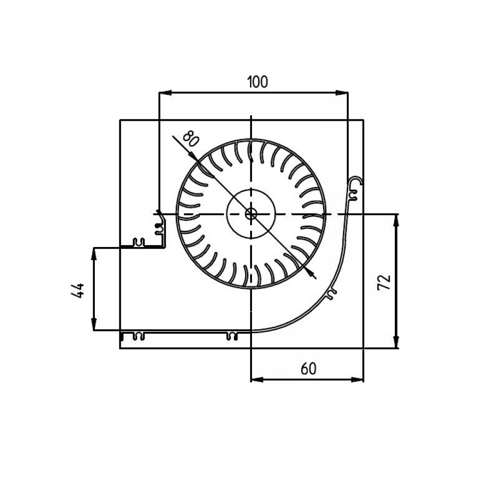 Ventilador tangencial para salamandras a pellets com Ø80 mm, Caudal 251-302 m³/h | Ventiladores e sopradores | Peças de salamandra a pellets |