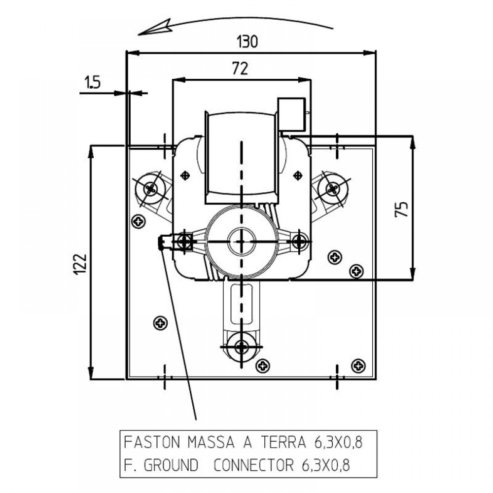 Ventilador tangencial com Fergas para salamandras a pellets Ø80 mm, Caudal 251-302 m³/h | Ventiladores e sopradores | Peças de salamandra a pellets |