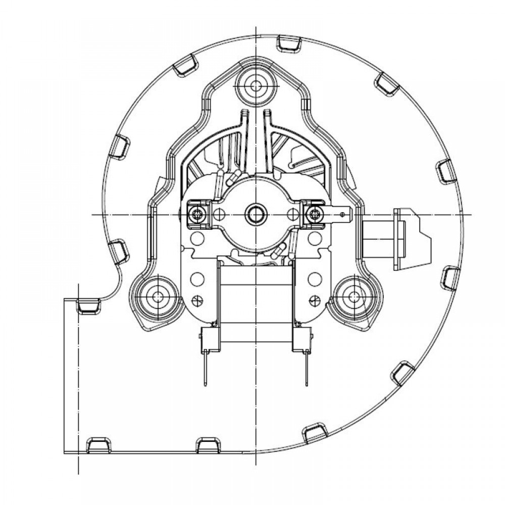 Ventilador centrífugo EBM para salamandras Ecoteck, Edilkamin, Ravelli e outros, caudal 140 m³/h | Ventiladores e sopradores | Peças de salamandra a pellets |