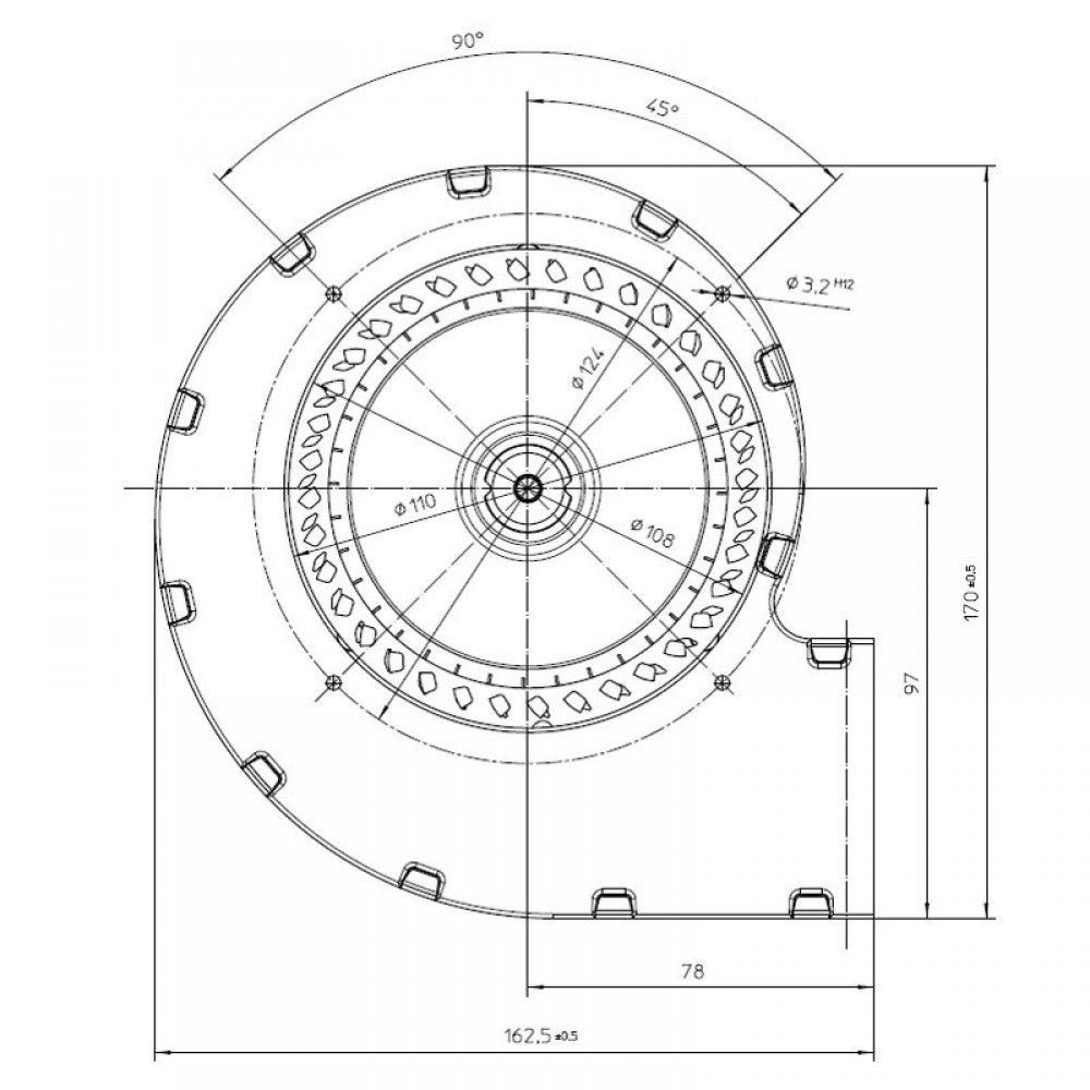 Ventilador centrífugo EBM para salamandras Ecoteck, Edilkamin, Ravelli e outros, caudal 140 m³/h | Ventiladores e sopradores | Peças de salamandra a pellets |