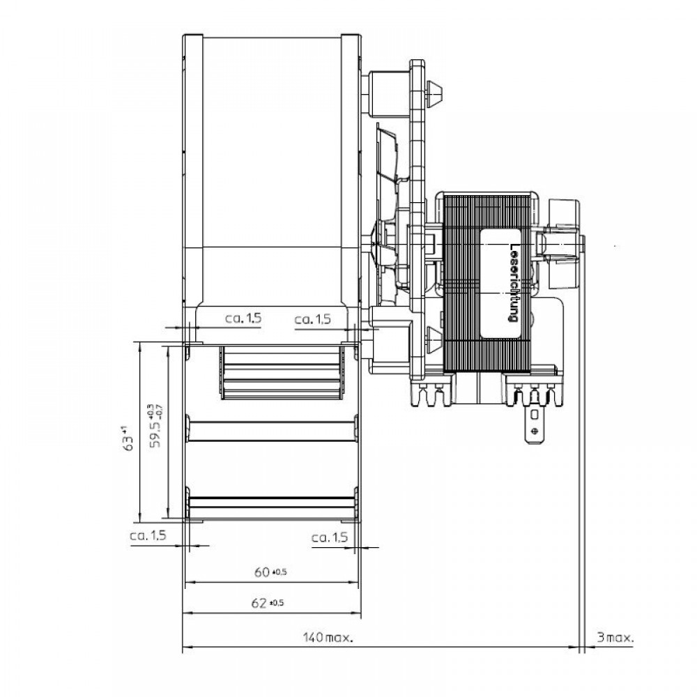 Ventilador centrífugo EBM para salamandras Ecoteck, Edilkamin, Ravelli e outros, caudal 140 m³/h | Ventiladores e sopradores | Peças de salamandra a pellets |
