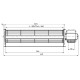 Ventilador tangencial Fergas para salamandras Ferroli, Lincar, Olimpia Splendid e outras com Ø60 mm, Caudal 210 m³/h | Ventiladores e sopradores | Peças de salamandra a pellets |