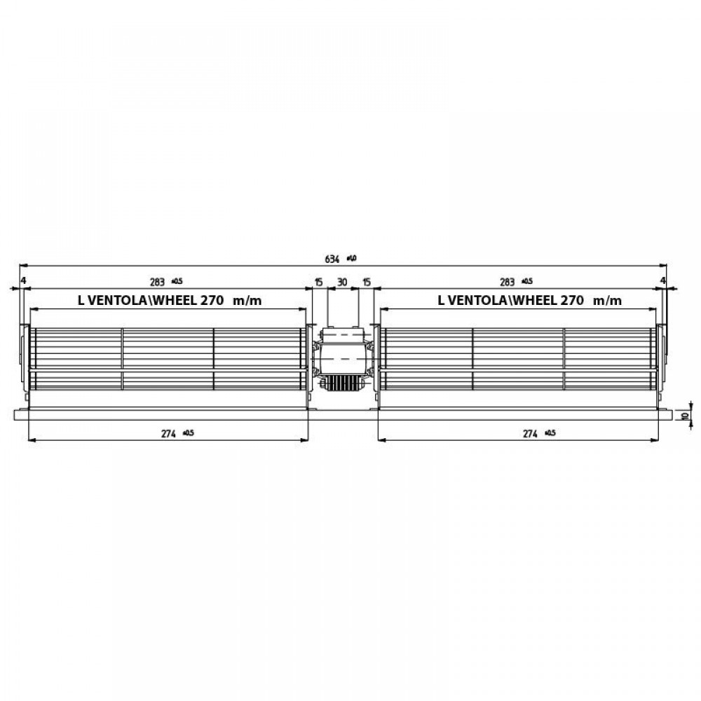 Ventilador duplo fluxo cruzado Fergas para salamandras a pellets, Ø60 mm, caudal 248 m³/h | Ventiladores e sopradores | Peças de salamandra a pellets |