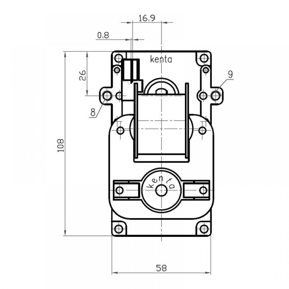 Motorredutor de eixo oco Kenta K9117157, 5RPM para salamandra Cadel, Deville, Eurofiamma, Italflame, Karmek One, Puros, Qlima, Zibro, MG, Eurostek e outros | Motoredutores | Peças de salamandra a pellets |