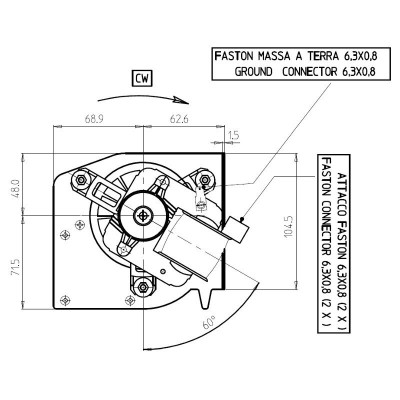 Ventilador duplo fluxo cruzado para salamandras a pellets Edilkamin com Ø80 mm, caudal 660 m³/h - Produtos para comparar