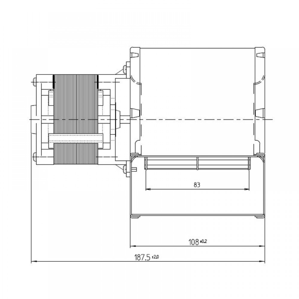 Ventilador centrífugo Fergas para salamandras a pellets, caudal 258 m³/h | Ventiladores e sopradores | Peças de salamandra a pellets |