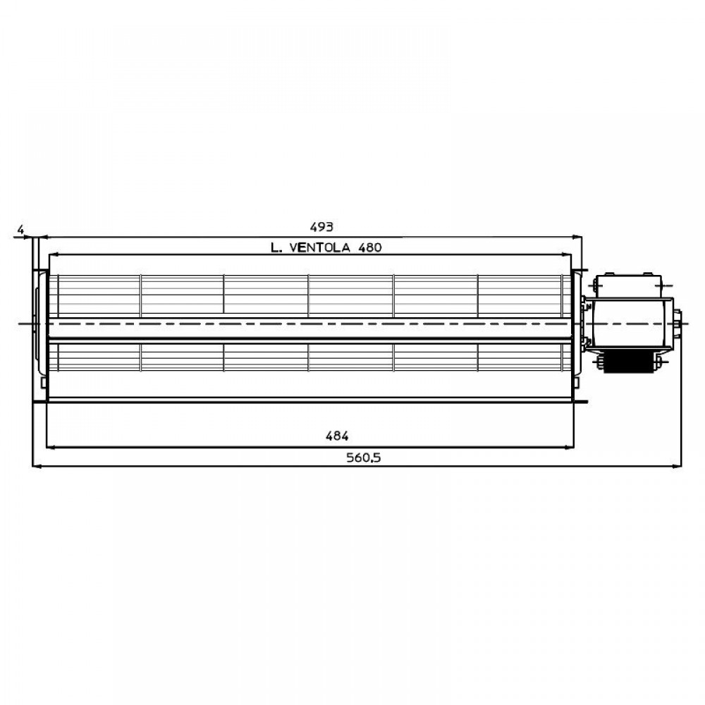 Ventilador tangencial Fergas para salamandras a pellets com Ø60 mm, Caudal 250 m³/h | Ventiladores e sopradores | Peças de salamandra a pellets |
