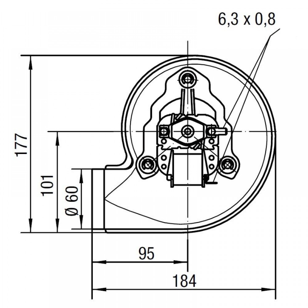Extrator de fumos EBM para salamandras a pellets Palladio, Caudal máximo 170 m³/h | Ventiladores e sopradores | Peças de salamandra a pellets |