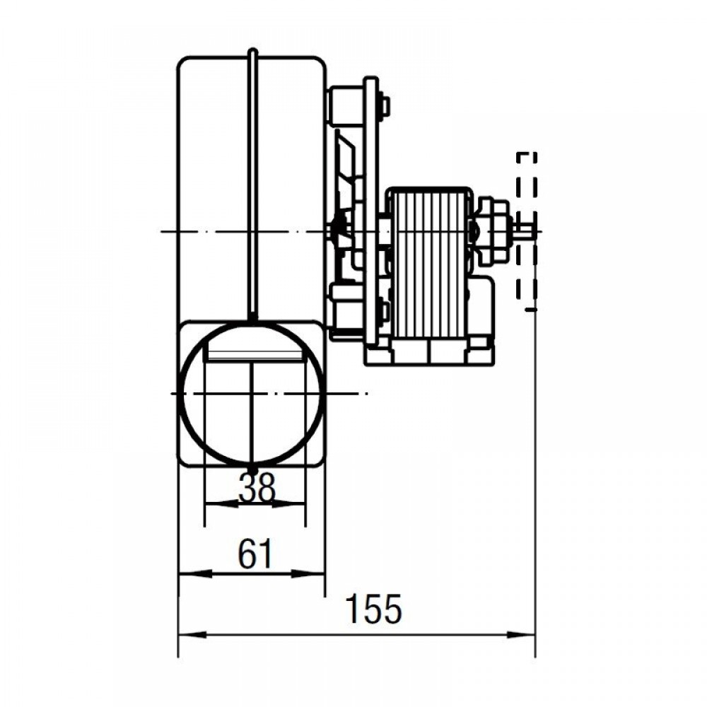 Extrator de fumos EBM para salamandras a pellets Palladio, Caudal máximo 170 m³/h | Ventiladores e sopradores | Peças de salamandra a pellets |