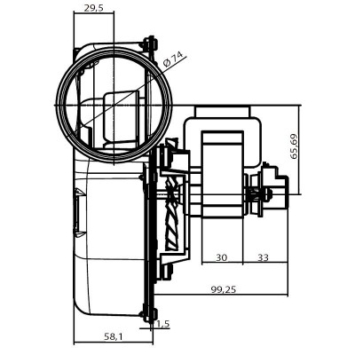 Extrator de fumaça Fergas para salamandras a pellets Edilkamin, Cadel, Ravelli e outros, fluxo de ar máximo 117 m³/h - Produtos para comparar
