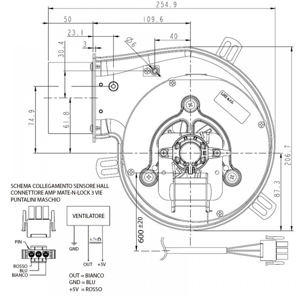Exaustor de fumos LN2 Natalini para salamandras a pellets Caudal máximo 160 m³/h | Ventiladores e sopradores | Peças de salamandra a pellets |
