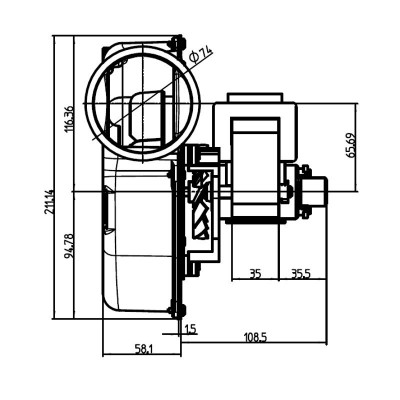 Extrator de fumaça Fergas 162 m³/h para salamandras Ecoteck, Ferroli, Ravelli, Sideros e outros - Produtos para comparar