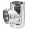 Tubo em T para chaminé com tampa 90°, isolamento, aço inoxidável AISI 304, Ф80-130 - Ф300-350