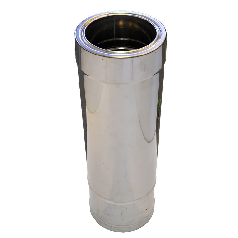 Tubo de combustão telescópico de parede dupla, aço inoxidável AISI 304, reto, isolado, comprimento 51 - 90 cm, Ф80-130 | Chaminé de parede dupla | Chaminés |