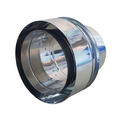 Adaptador de chaminé, de parede simples para parede dupla, aço inoxidável AISI 304, Ф80-130 - Ф300-350 - Adaptador de chaminé