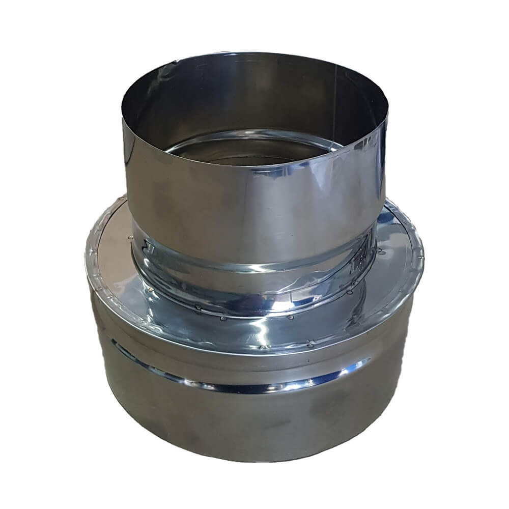 Adaptador de chaminé, de parede simples para parede dupla, aço inoxidável AISI 304, Ф100-150 | Tubos para salamandra a pellets | Chaminés |