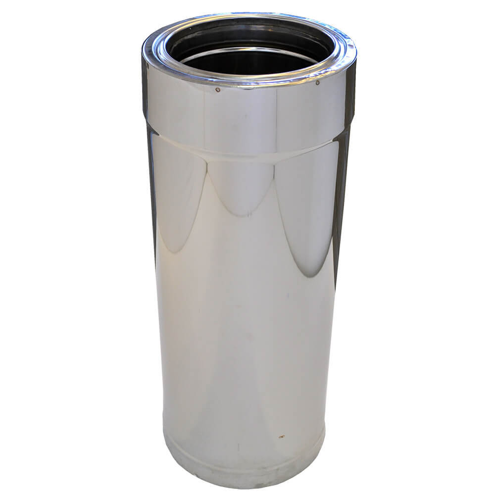 Tubo de combustão de parede dupla, aço inoxidável AISI 304, reto, isolado, 1m, Ф100-150 | Chaminé de parede dupla | Chaminés |