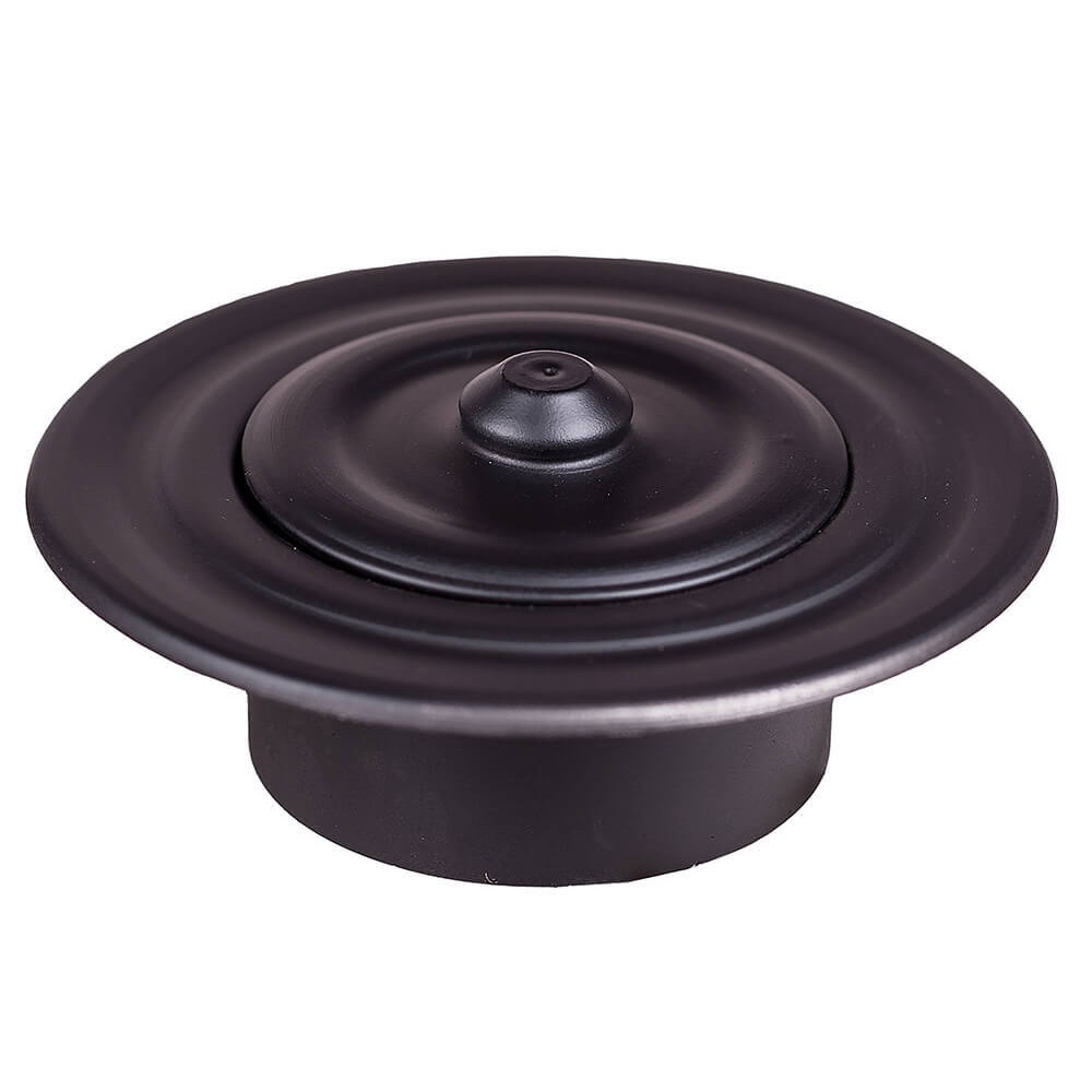 Roseta de chaminé para salamandra a pellets, Diâmetro 80mm, Preto | Elementos de instalação | Chaminés |