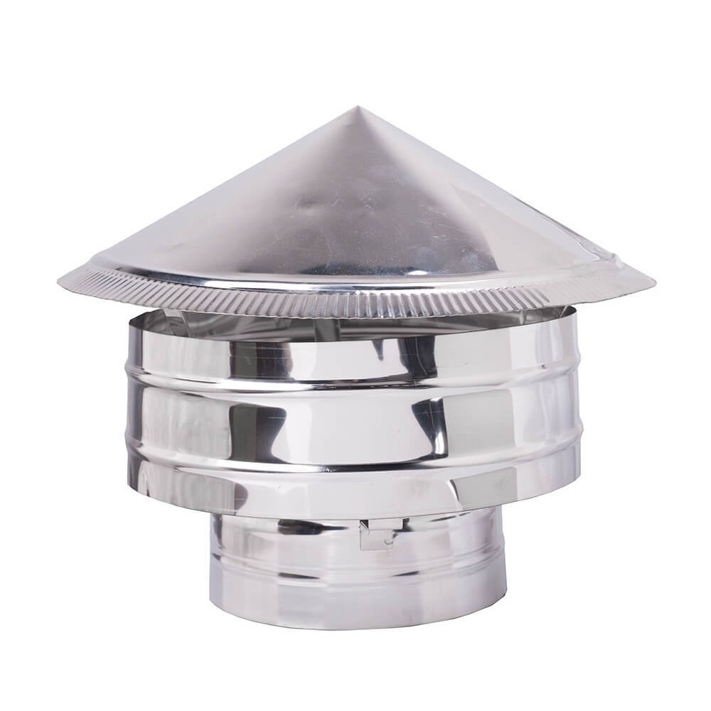 Chapéu de chaminé de parede dupla, em aço inoxidável AISI 304, diâmetro Ф150 | Chapéus de chaminé | Chaminés |