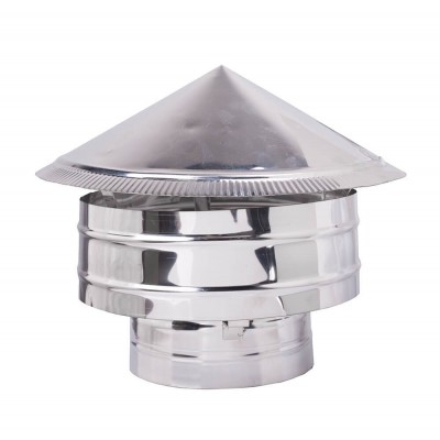 Chapéu de chaminé de parede dupla, em aço inoxidável AISI 304, Ф80-Ф500 - Chapéus de chaminé