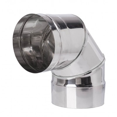 Chaminé curva 90°, aço inoxidável AISI 304, Ф80-Ф350 - Chaminés curvas