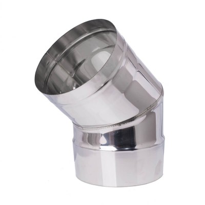 Chaminé curva 45°, aço inoxidável AISI 304, Ф80-Ф350 - Chaminés curvas