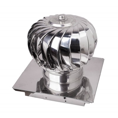 Chapéu de chaminé giratório Aspiromatic, em aço inoxidável AISI 304, base quadrada regulável - Chapéu de chaminé rotativo