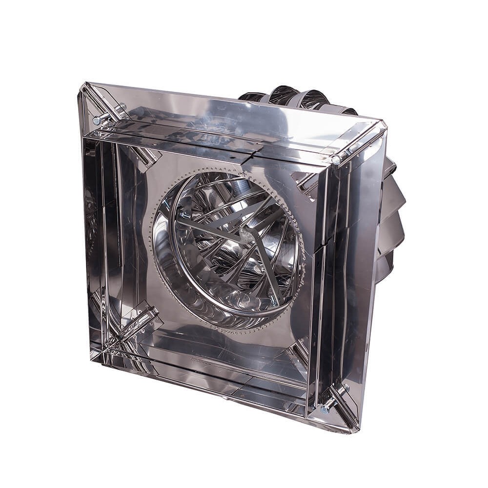 Chapéu de chaminé giratório Aspiromatic, em aço inoxidável AISI 304, base quadrada regulável | Chapéus de chaminé | Chaminés |