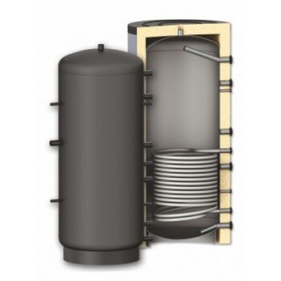 Depósito de inércia / Acumulador de inercia Sunsystem, Model PR 500, Capacity 500L, Um recipiente com uma bobina de troca térmica - Depósitos de inércia / Acumuladores Inercia