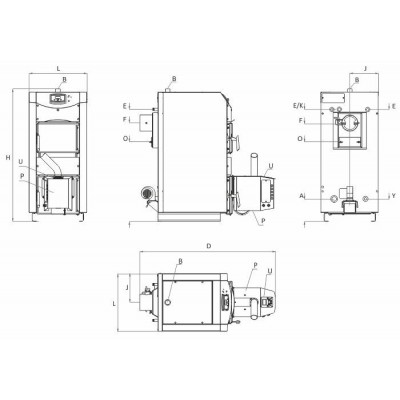 Caldeira a pellets (conjunto) BURNiT WBS AC Pellet 50 Active 70 - Pell 70, 65 kW - BURNiT