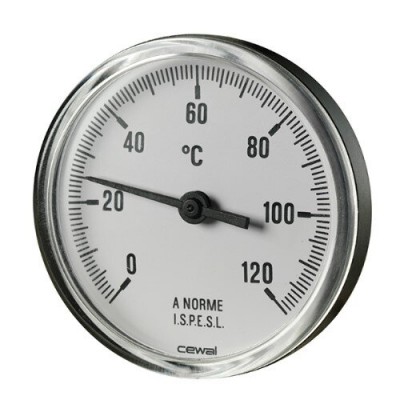 Bimetallic thermoplastic thermometer Cewal, Rear stem 50mm x 1/2'' - Produtos para comparar