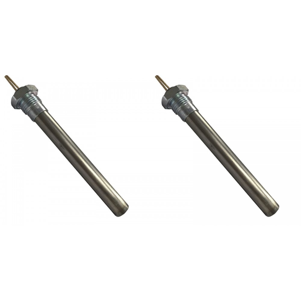 Resistência para salamandras a pellets Ecosystem e outras, comprimento total 152mm, 400W - x2 | Resistências para salamandrs a pellets | Peças de salamandra a pellets |