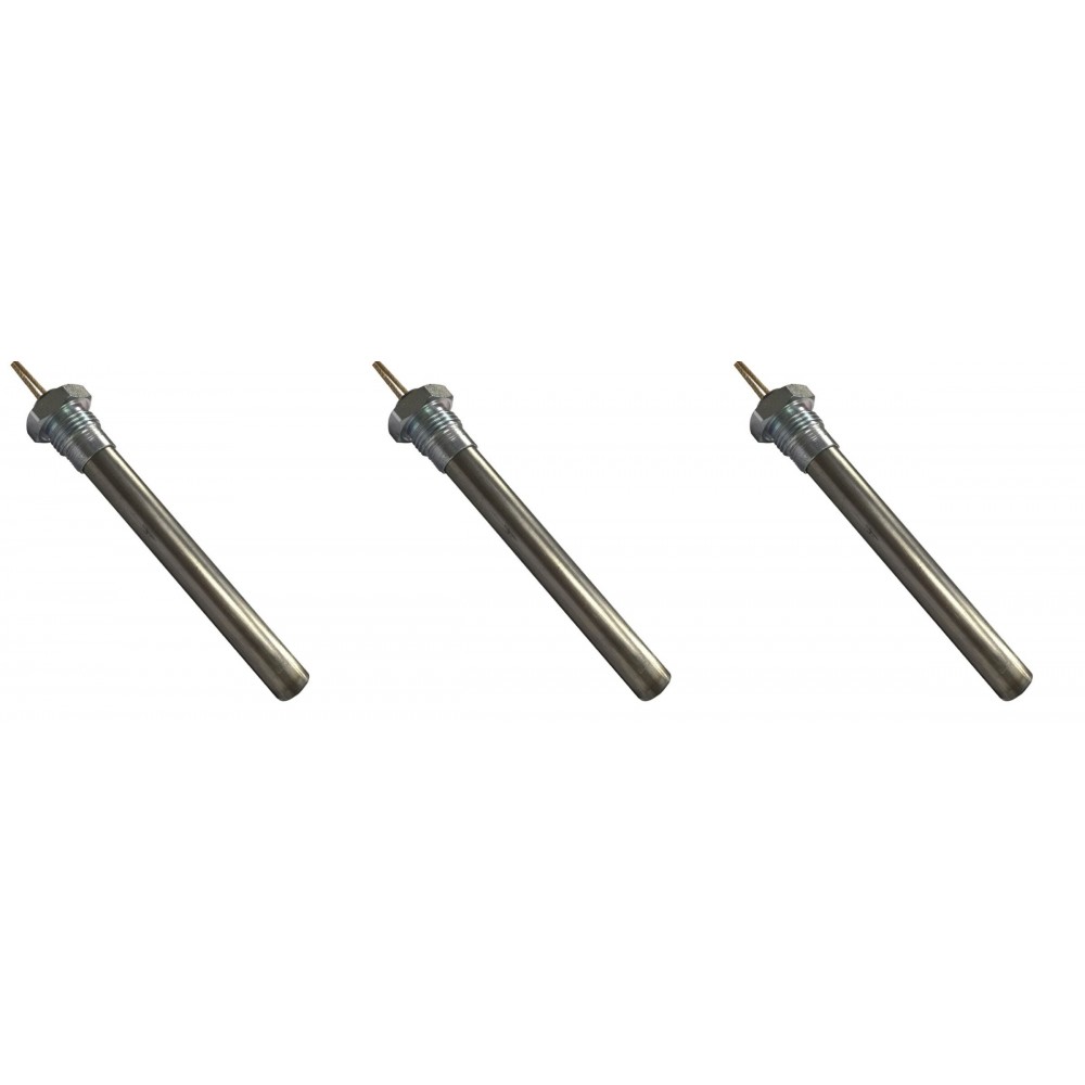 Resistência para salamandras a pellets Ecosystem e outras, comprimento total 152mm, 400W - x3 | Resistências para salamandrs a pellets | Peças de salamandra a pellets |