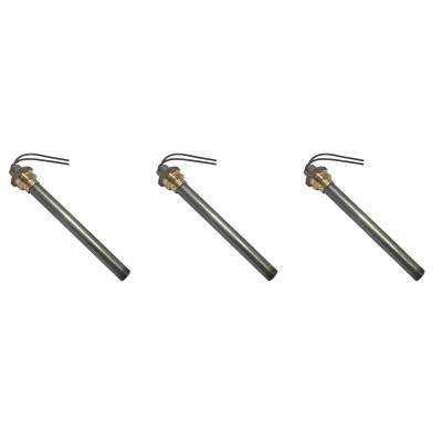 Resistência para salamandra a pellets Ecoteck, Ravelli e outros, comprimento total 114mm, 250W - x3 - Resistências para salamandrs a pellets