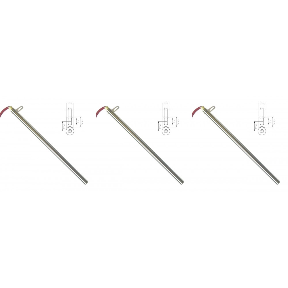 Resistência para salamandra a pellets Edilkamin e outros, comprimento total 280mm, 470W - x3
