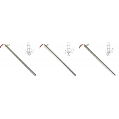 Resistência para salamandra a pellets Edilkamin e outros, comprimento total 280mm, 470W - x3 - Resistências para salamandrs a pellets