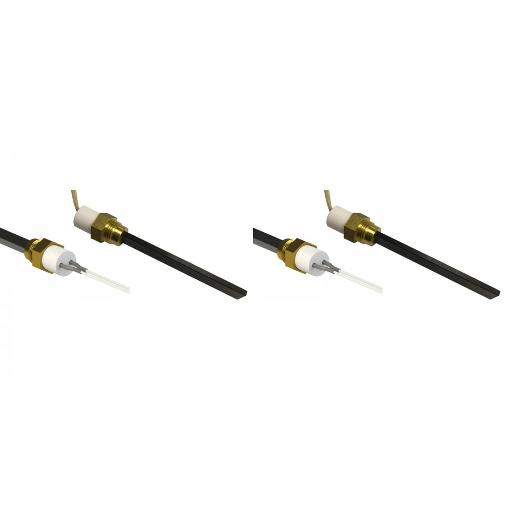 Resistência para salamandra a pellets Eco Spar, BURNiT, Adler, AMG, Ecoteck e outros, comprimento total 126mm, 120W a 24V - x2